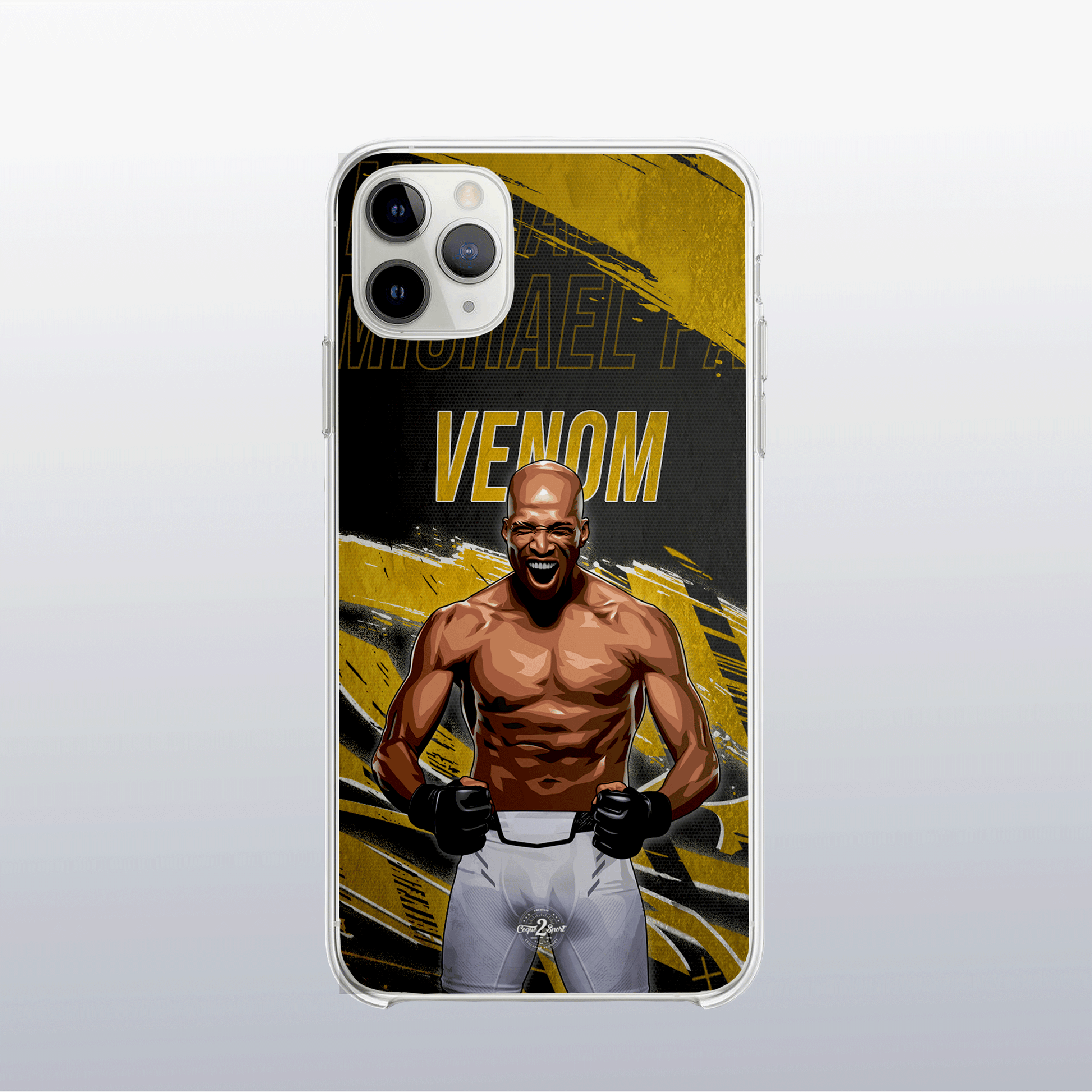 Coque Michael Venom Page Gold Edition – fond doré moderne et visuel spectaculaire, à l’image de son style unique.