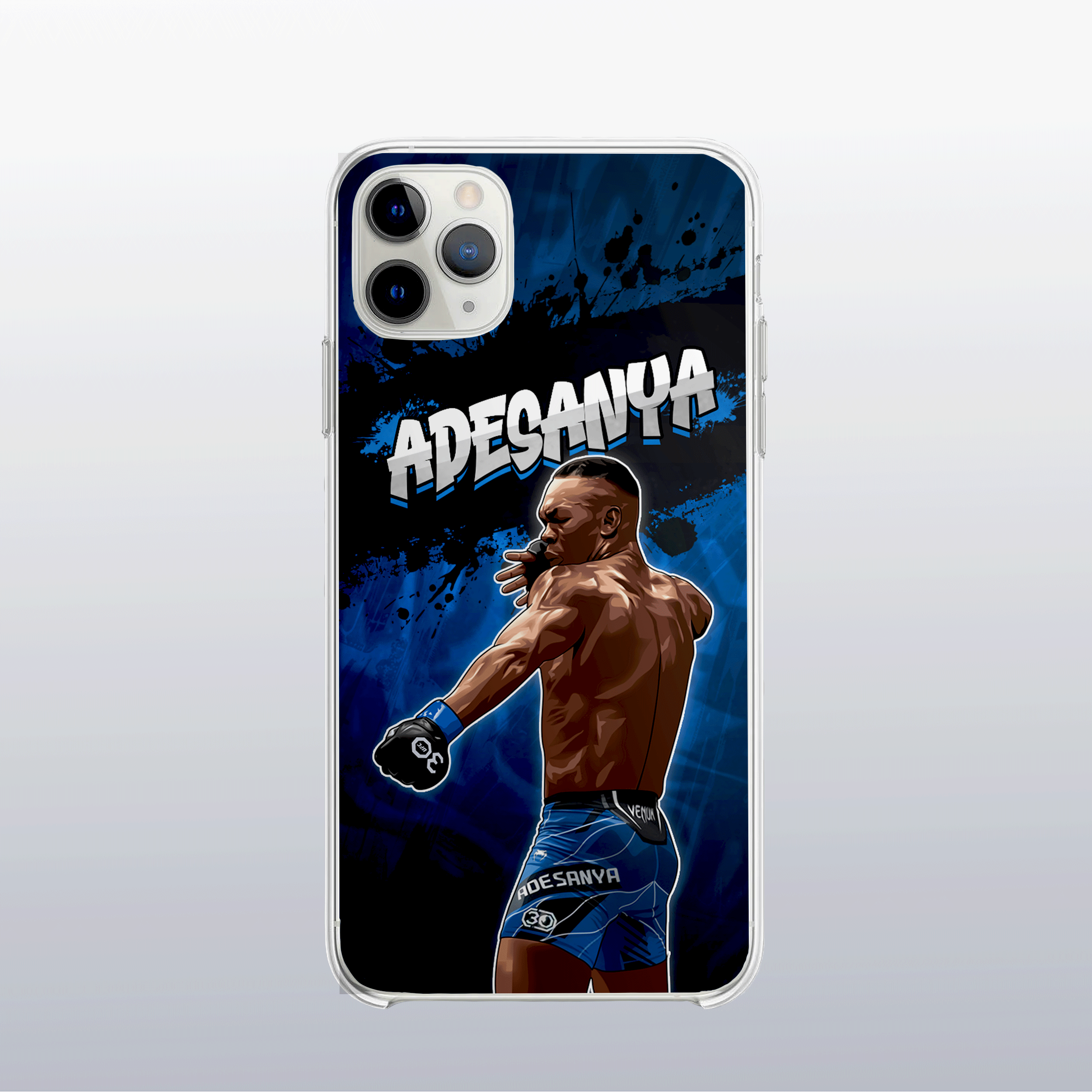 Coque de téléphone Israel Adesanya – design graff coloré inspiré de l’univers MMA, look urbain et percutant.