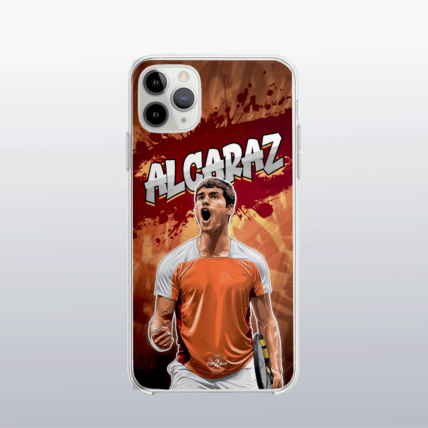 Coque de téléphone Carlos Alcaraz (modèle 2) au design graff coloré, style urbain et dynamique pour fans de tennis.