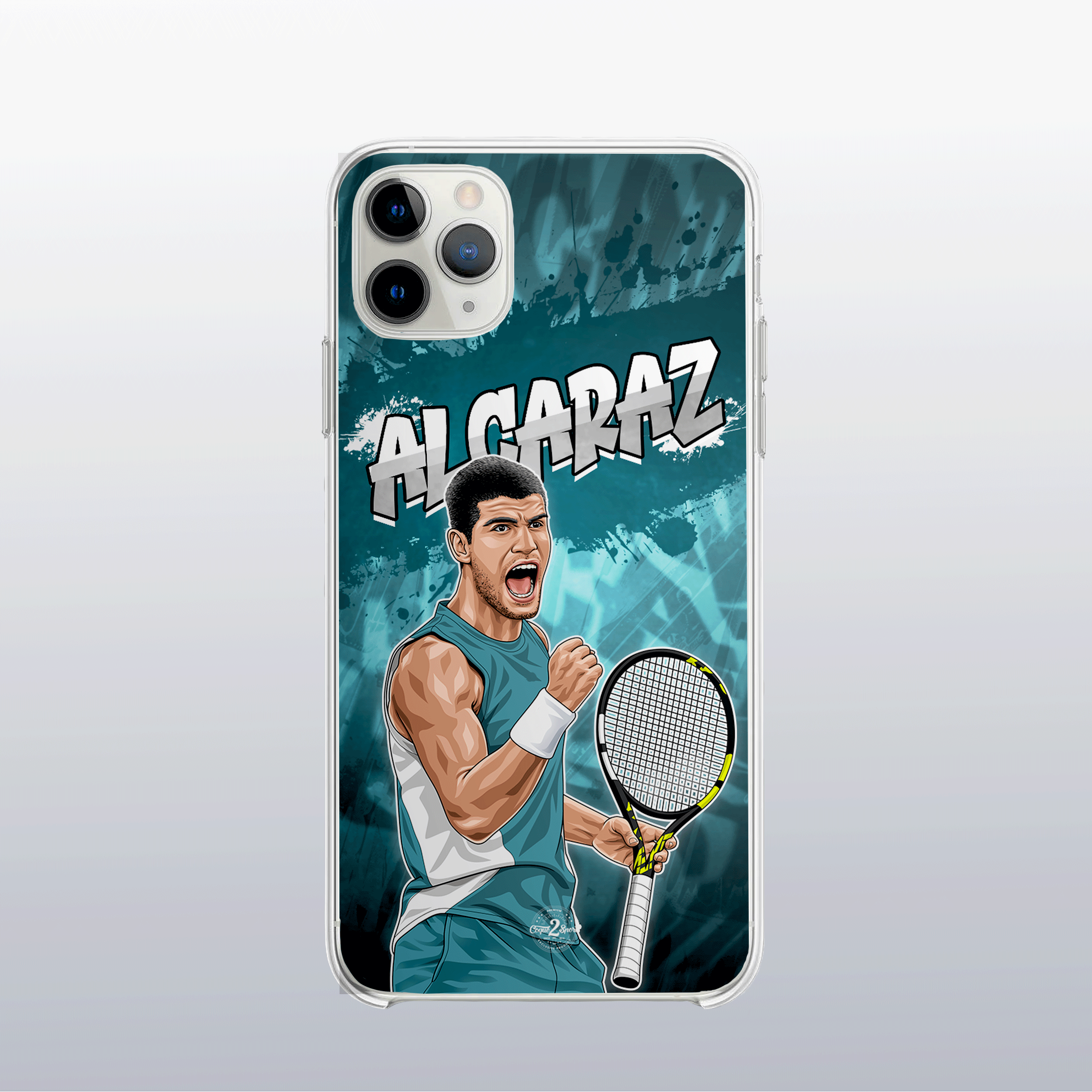 Coque de téléphone Carlos Alcaraz (modèle 1) au design graff coloré, style urbain et dynamique pour fans de tennis.