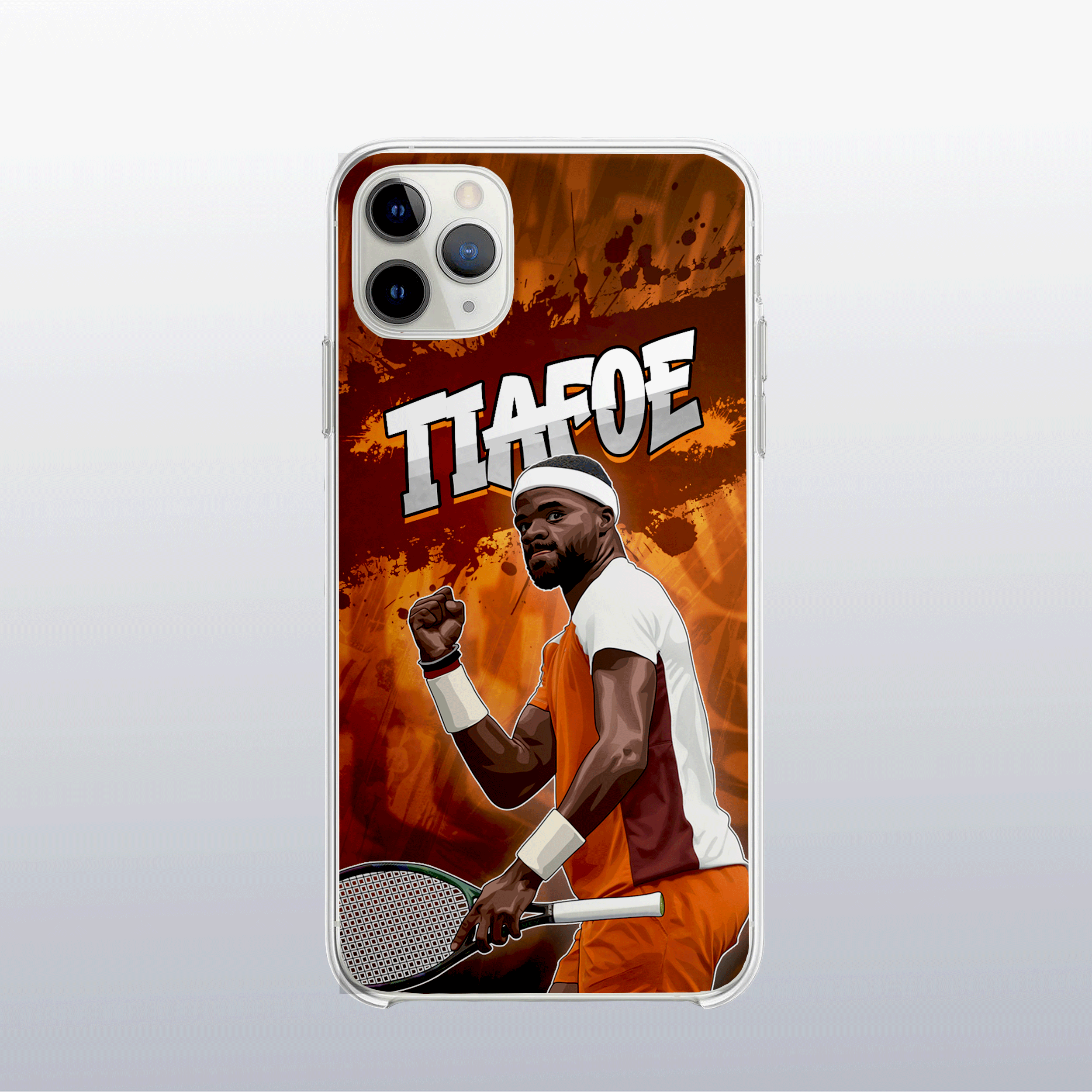 Coque de téléphone Frances Tiafoe au design graff coloré, style urbain et dynamique pour fans de tennis.