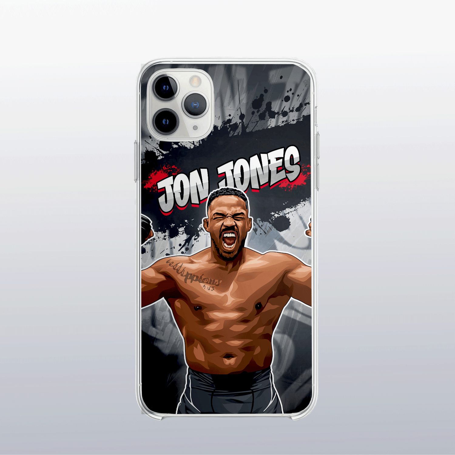 Coque de téléphone Jon Jones – design graff coloré inspiré de l’univers MMA, look urbain et percutant.
