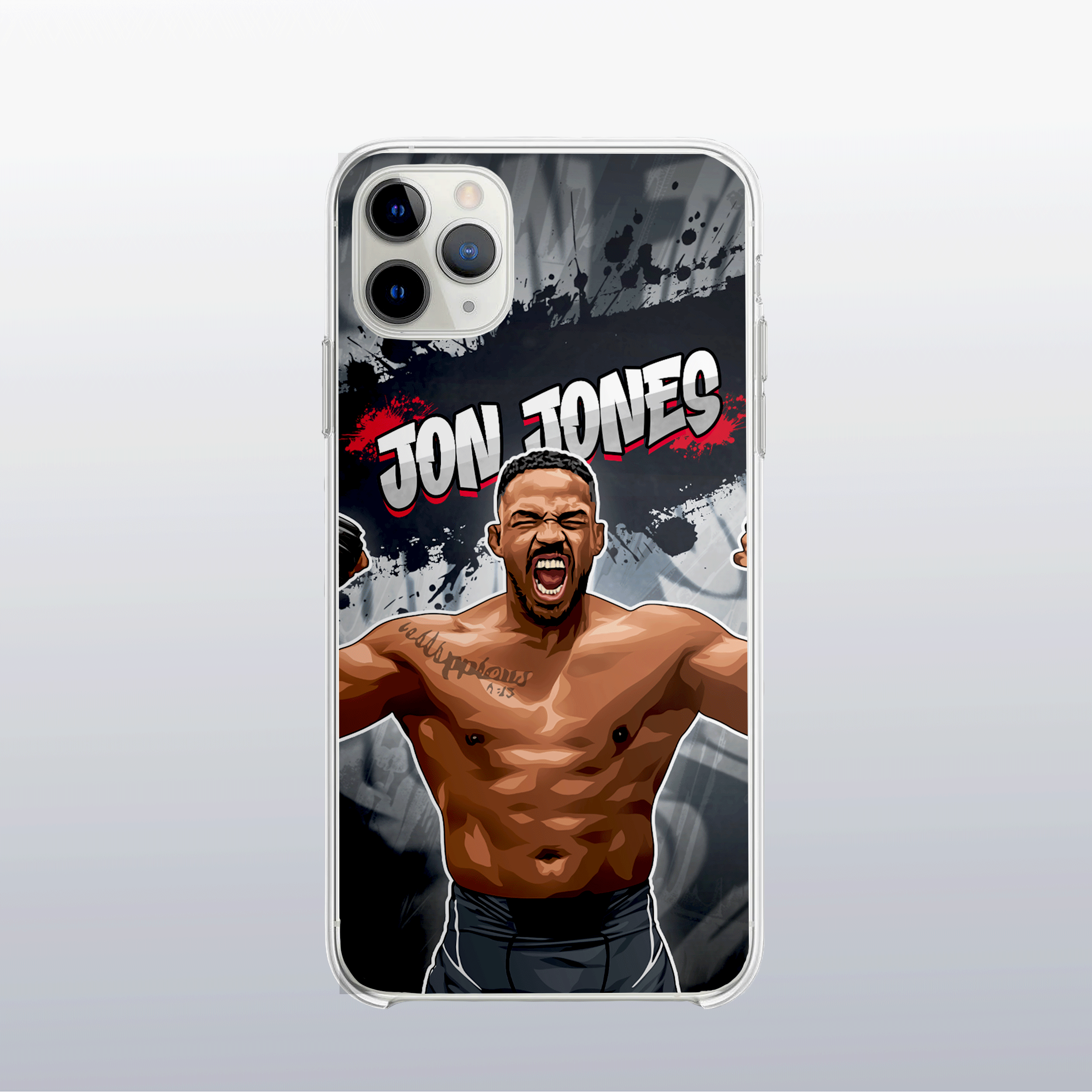 Coque de téléphone Jon Jones – design graff coloré inspiré de l’univers MMA, look urbain et percutant.