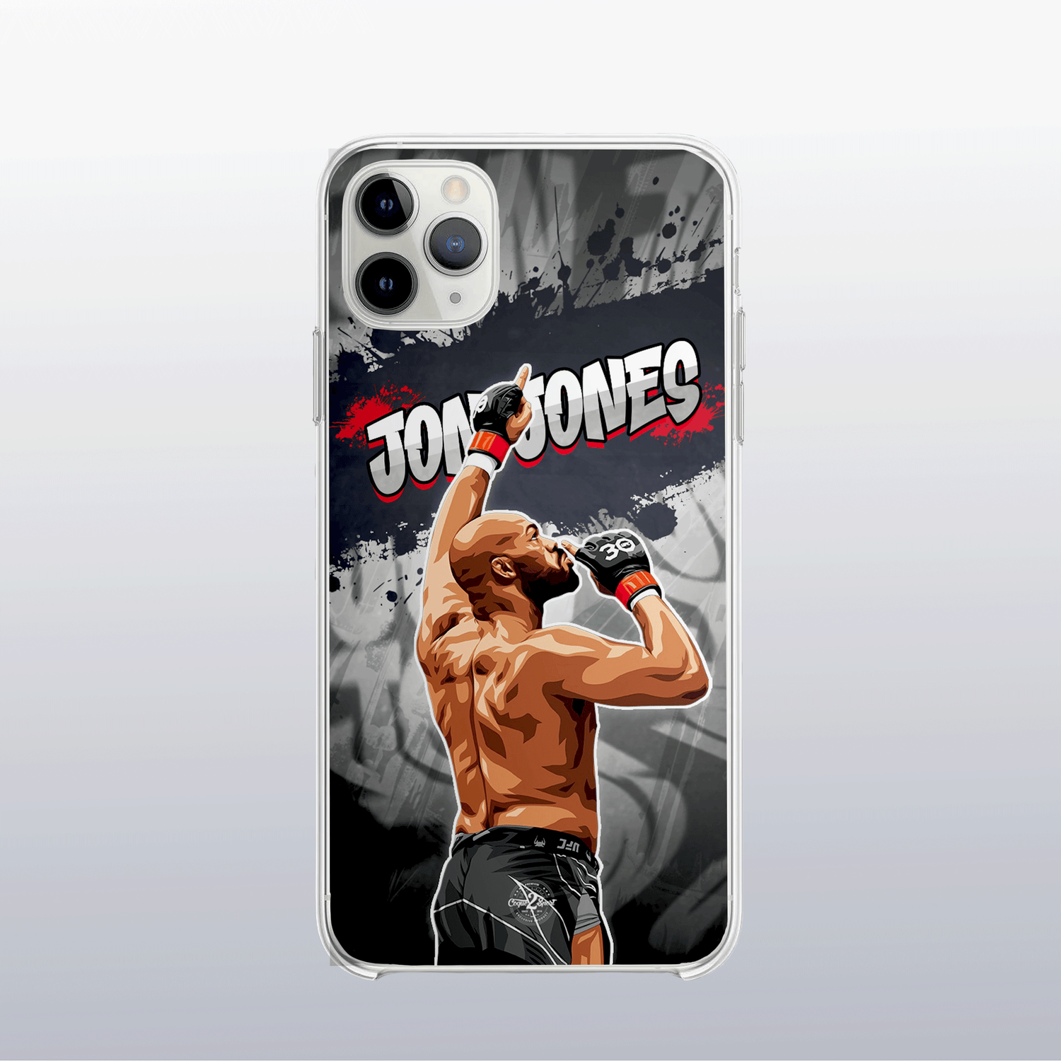Coque de téléphone Jon Jones (modèle 2) – design graff éclatant, ambiance combat haute intensité.