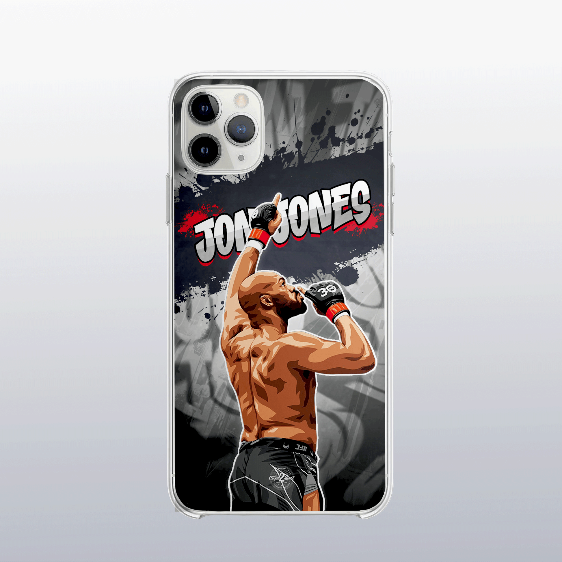 Coque de téléphone Jon Jones (modèle 2) – design graff éclatant, ambiance combat haute intensité.