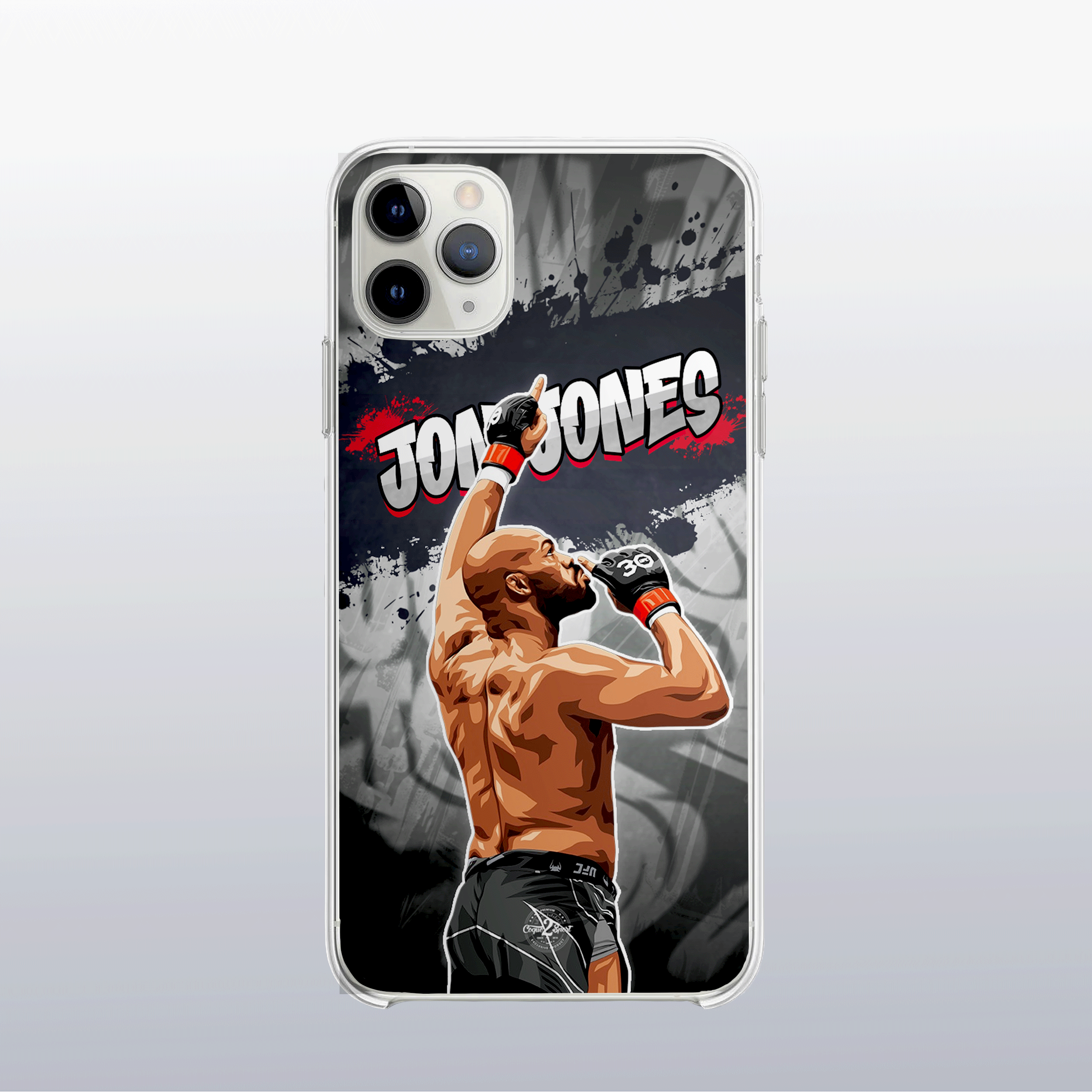 Coque de téléphone Jon Jones (modèle 2) – design graff éclatant, ambiance combat haute intensité.