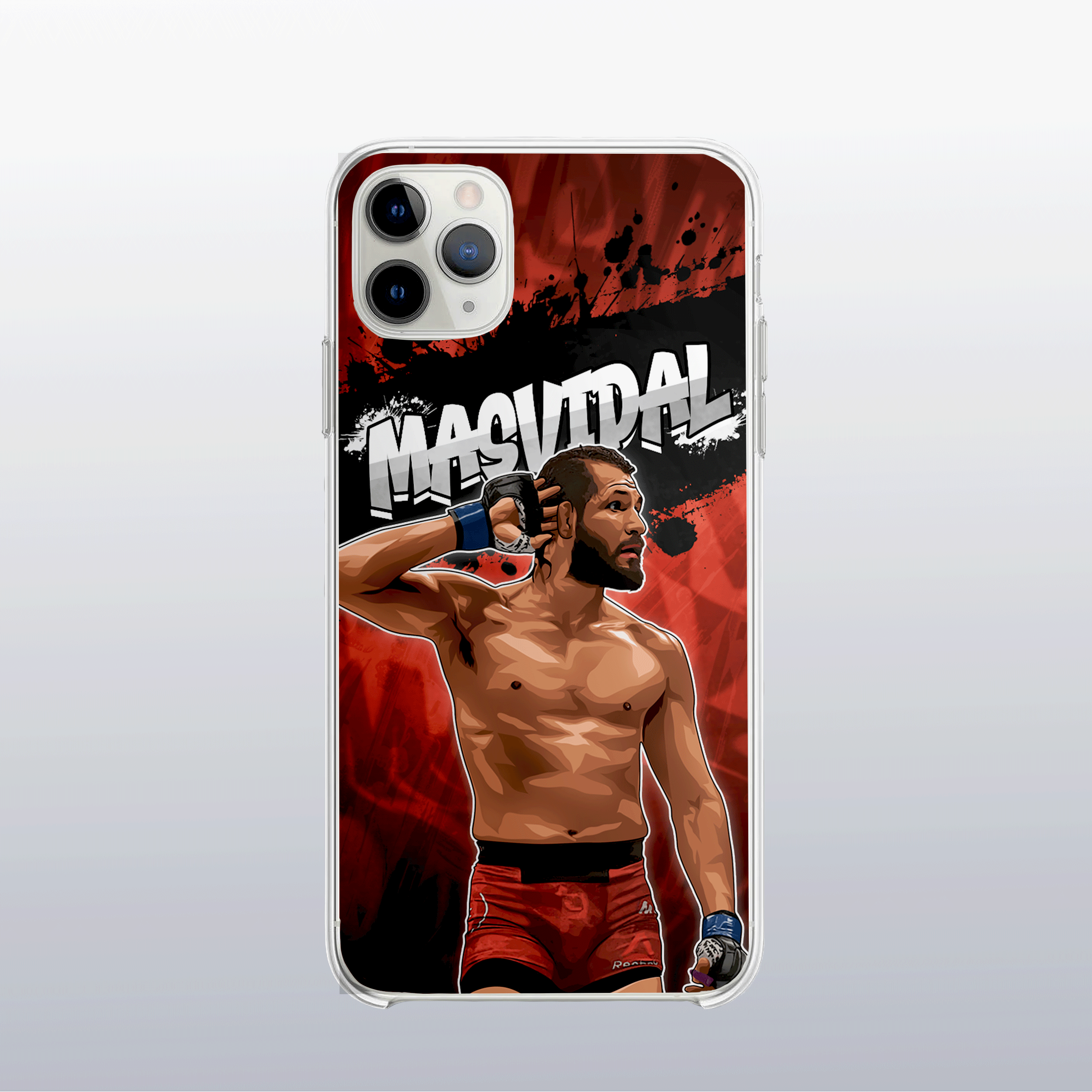 Coque de téléphone Jorge Masvidal – design graff coloré inspiré de l’univers MMA, look urbain et percutant.