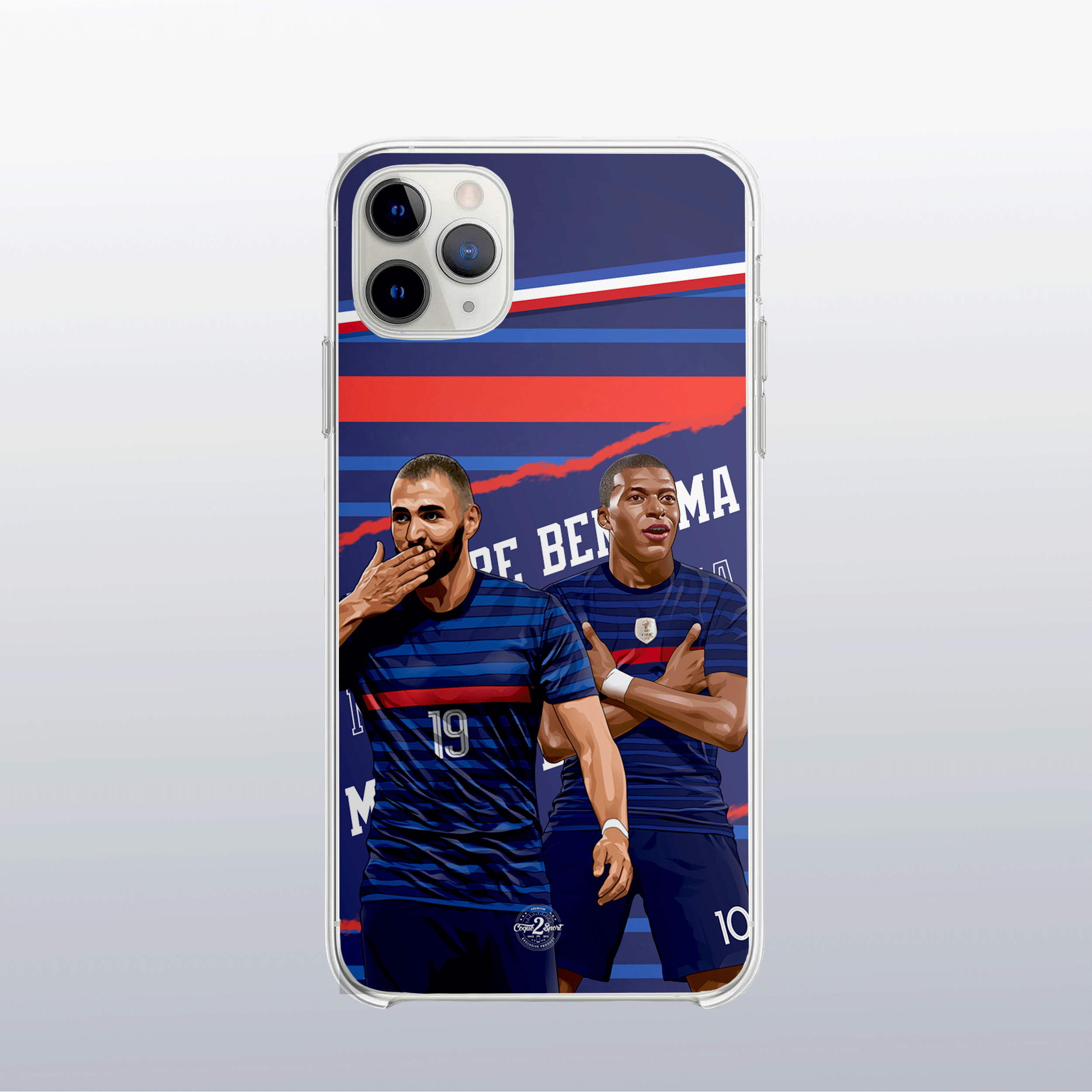 Coque de telephone -Coque2sport Kylian Mbappe et benzema color