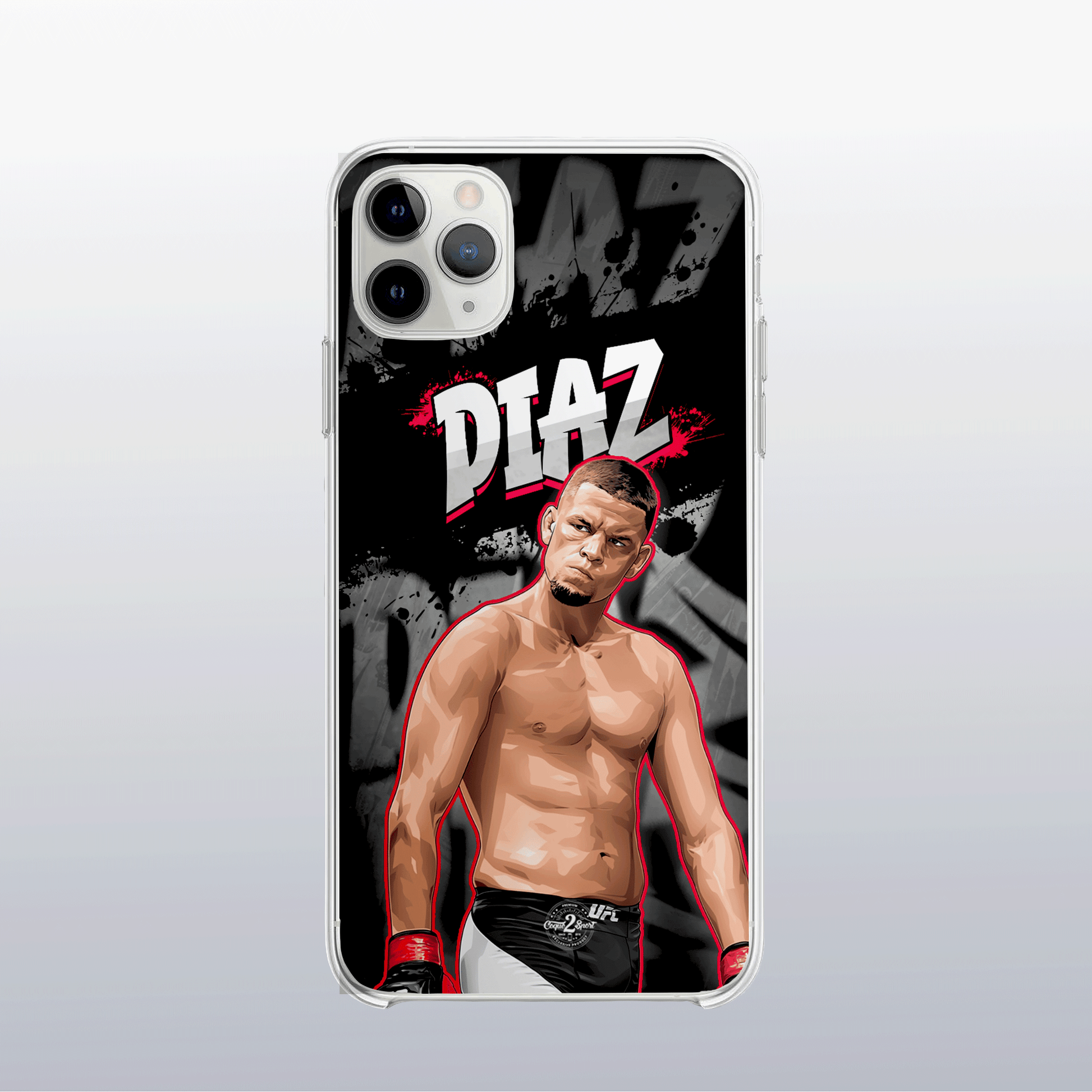 Coque de téléphone Nate Diaz – design graff coloré inspiré de l’univers MMA, look urbain et percutant.
