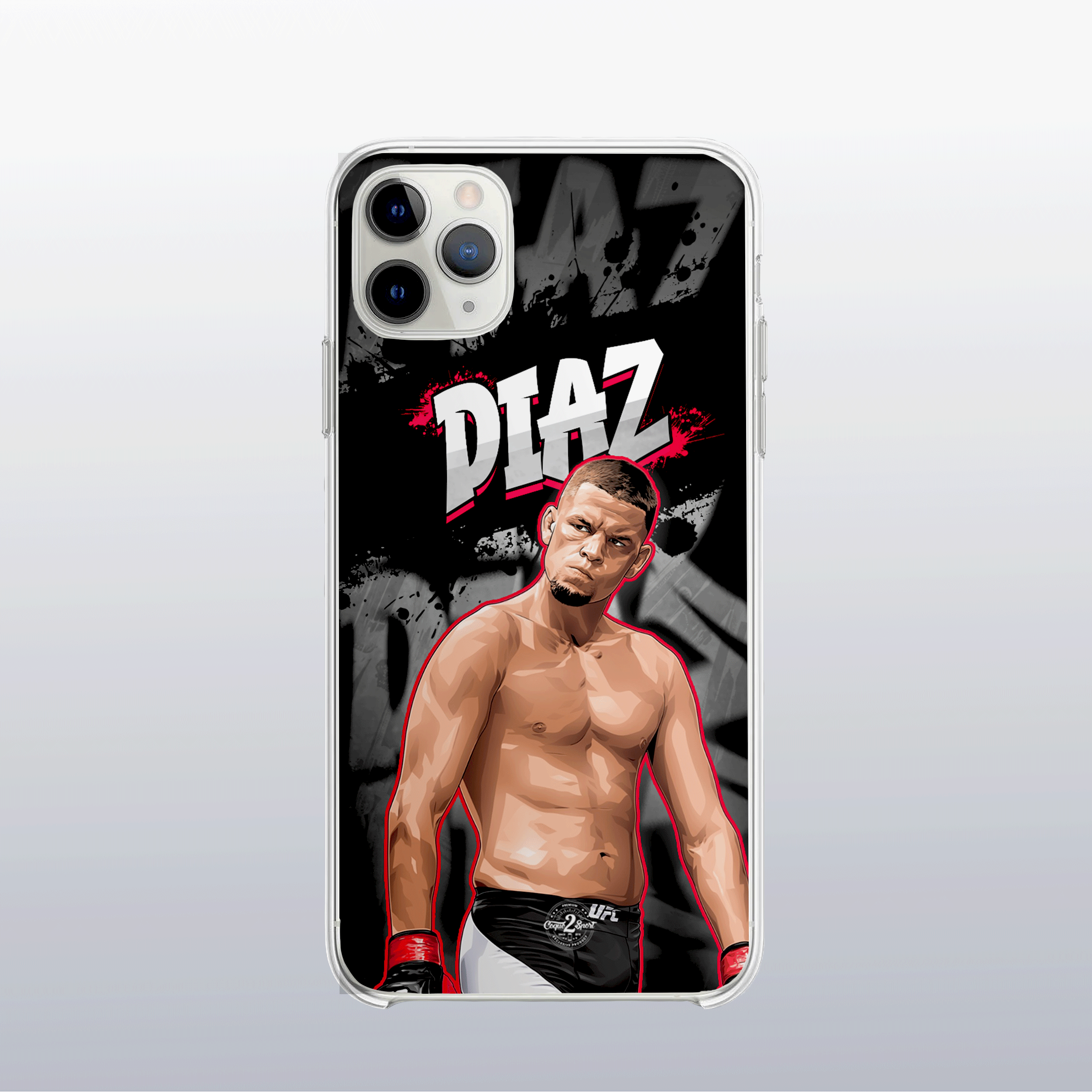 Coque de téléphone Nate Diaz – design graff coloré inspiré de l’univers MMA, look urbain et percutant.