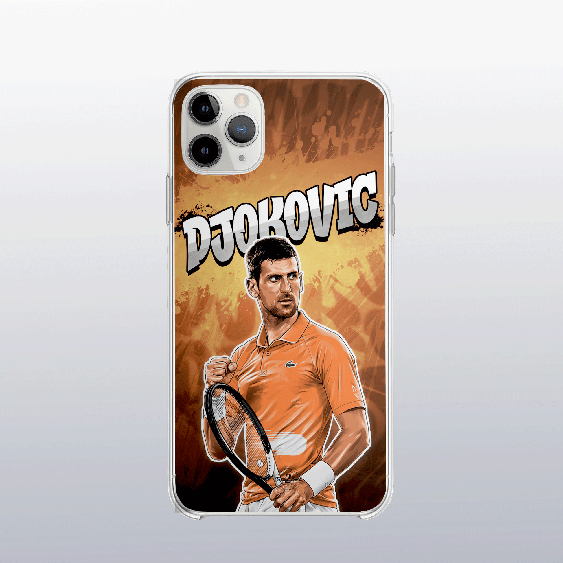 Coque de téléphone Novak Djokovic (Roland-Garros) au design graff coloré, clin d’œil à ses performances sur terre battue.