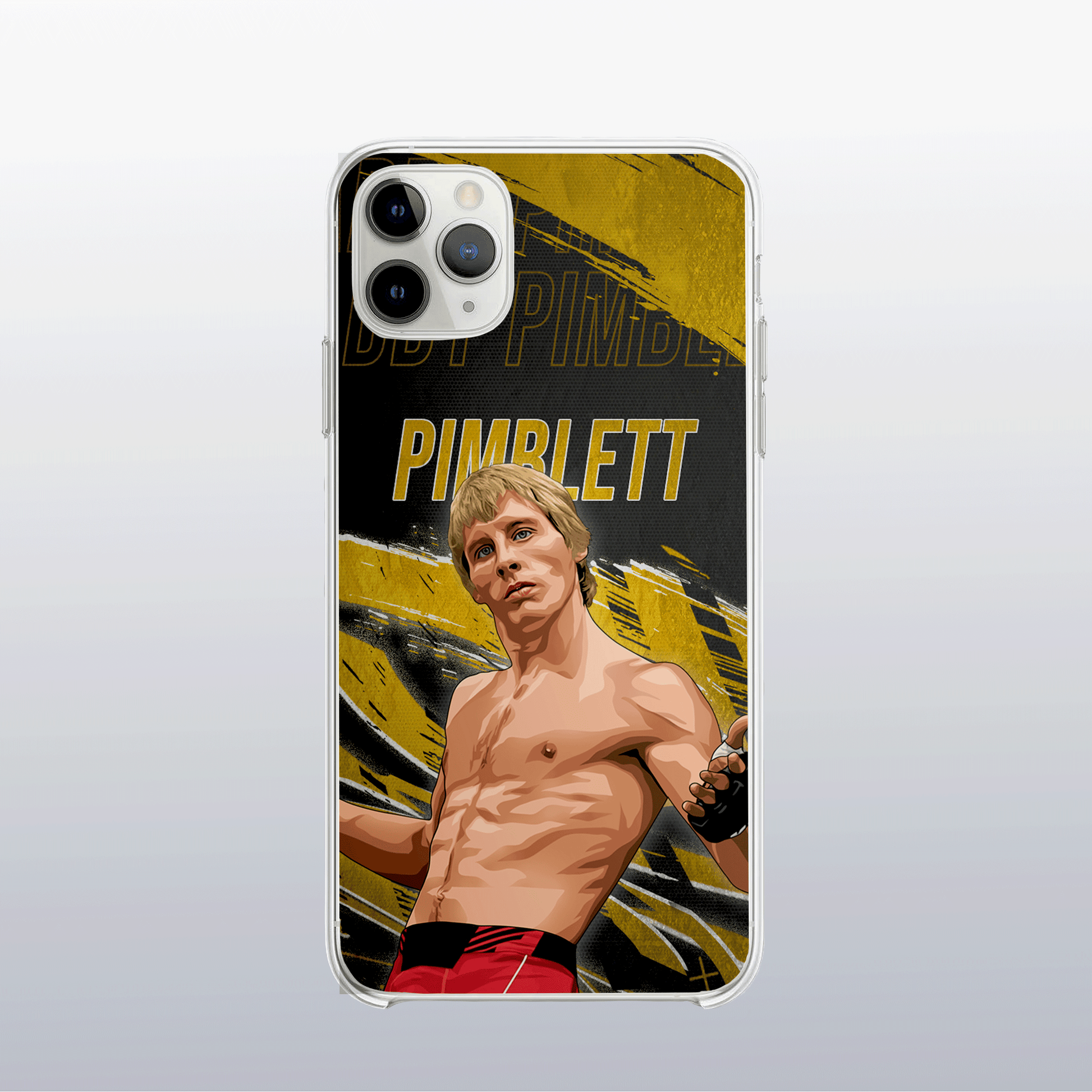 Coque Paddy Pimblett Gold Edition – fond doré moderne et visuel audacieux, à l’image de sa personnalité flamboyante.
