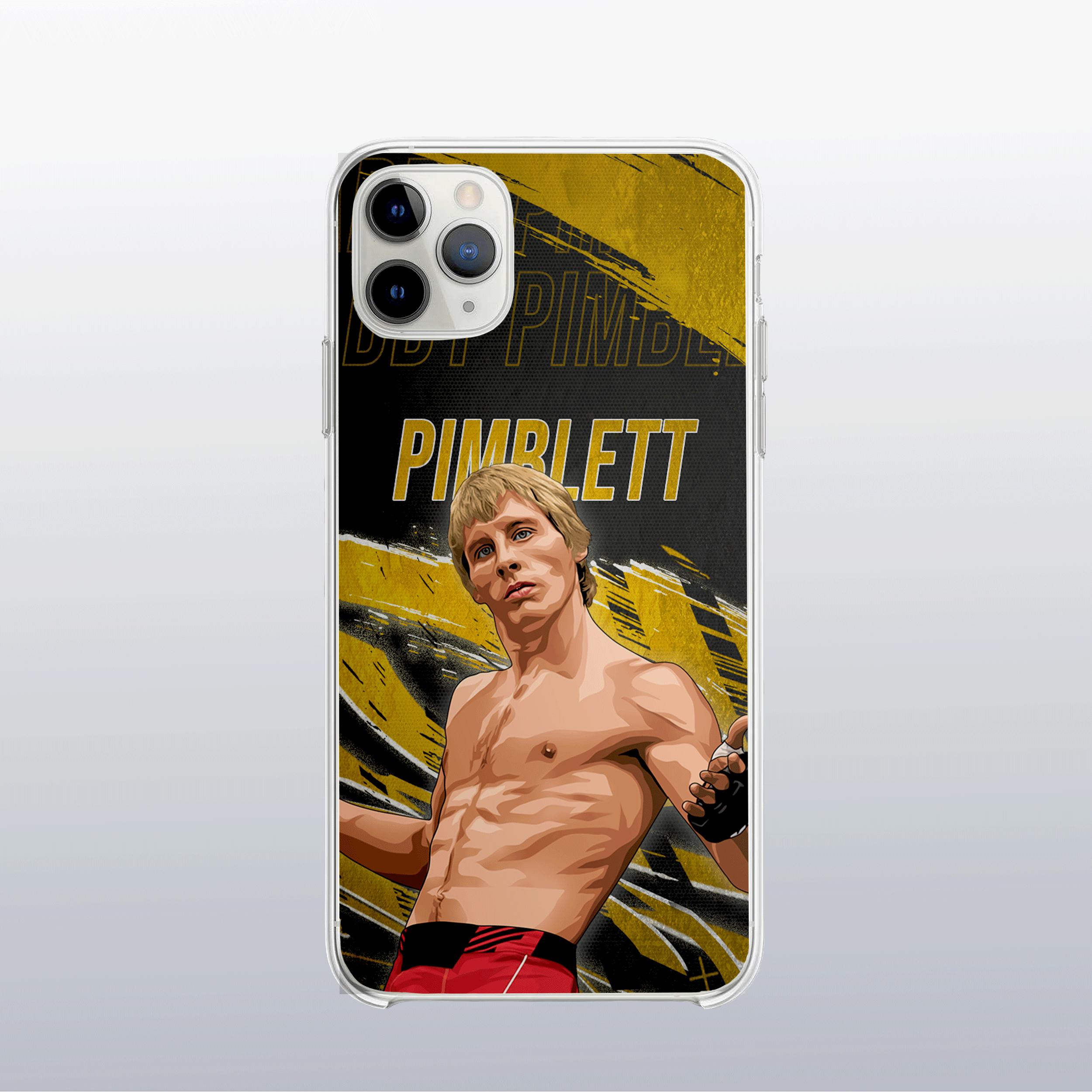 Coque Paddy Pimblett Gold Edition – fond doré moderne et visuel audacieux, à l’image de sa personnalité flamboyante.