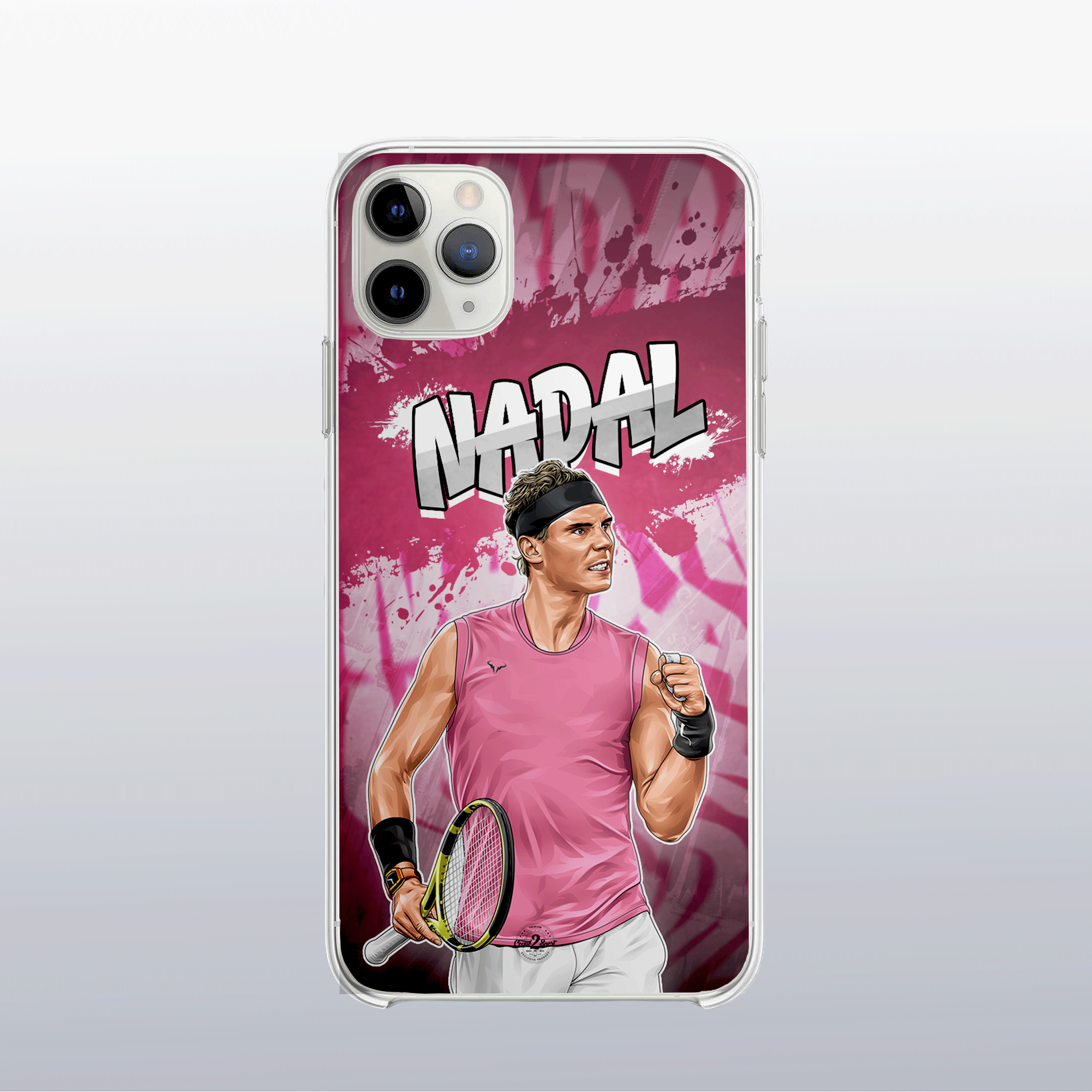 Coque de téléphone Rafael Nadal (modèle 2) au design graff coloré, style urbain et dynamique pour fans de tennis.
