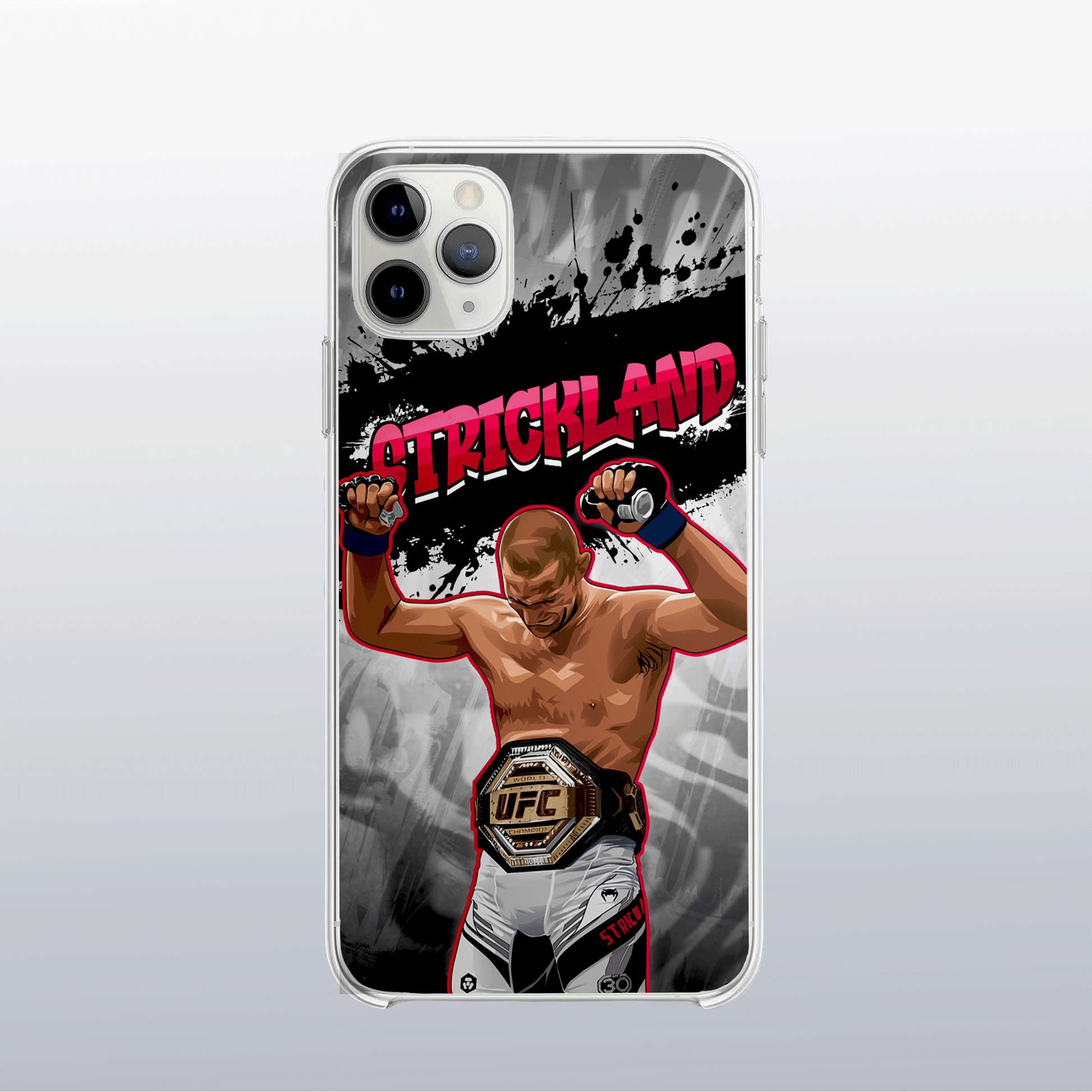 Coque de téléphone Sean Strickland – design graff coloré inspiré de l’univers MMA, look urbain et percutant.