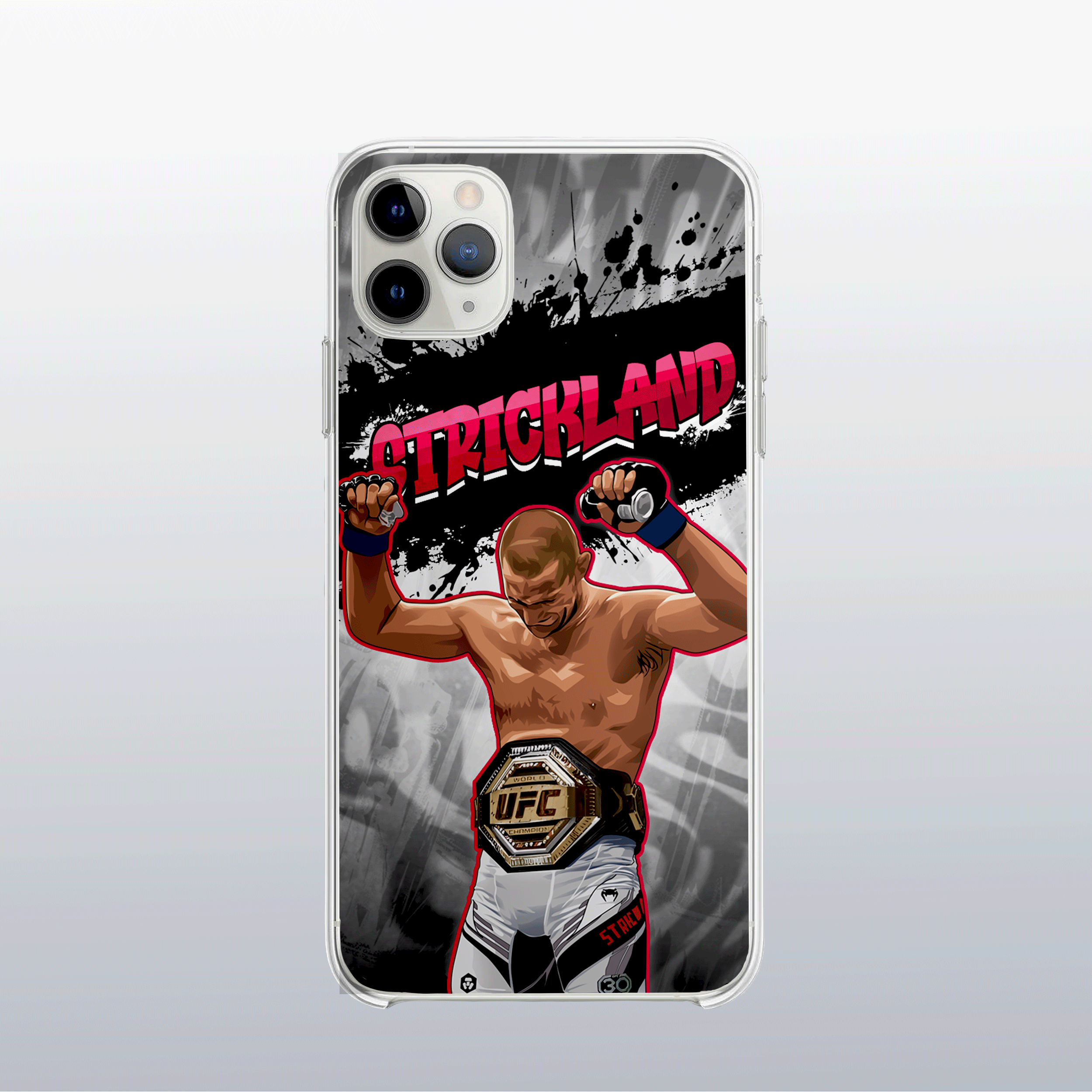 Coque de téléphone Sean Strickland – design graff coloré inspiré de l’univers MMA, look urbain et percutant.