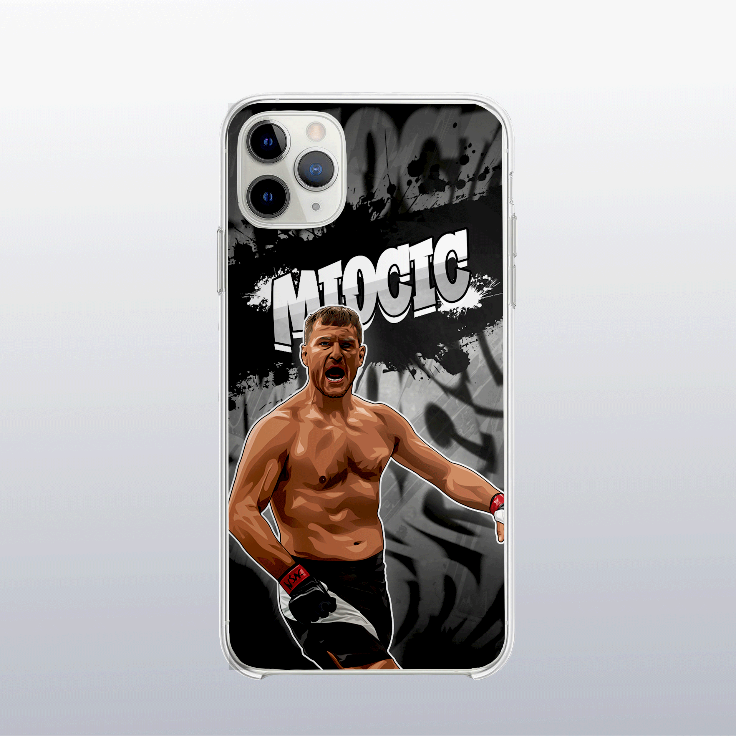 Coque de téléphone Stipe Miocic – design graff coloré inspiré de l’univers MMA, look urbain et percutant.