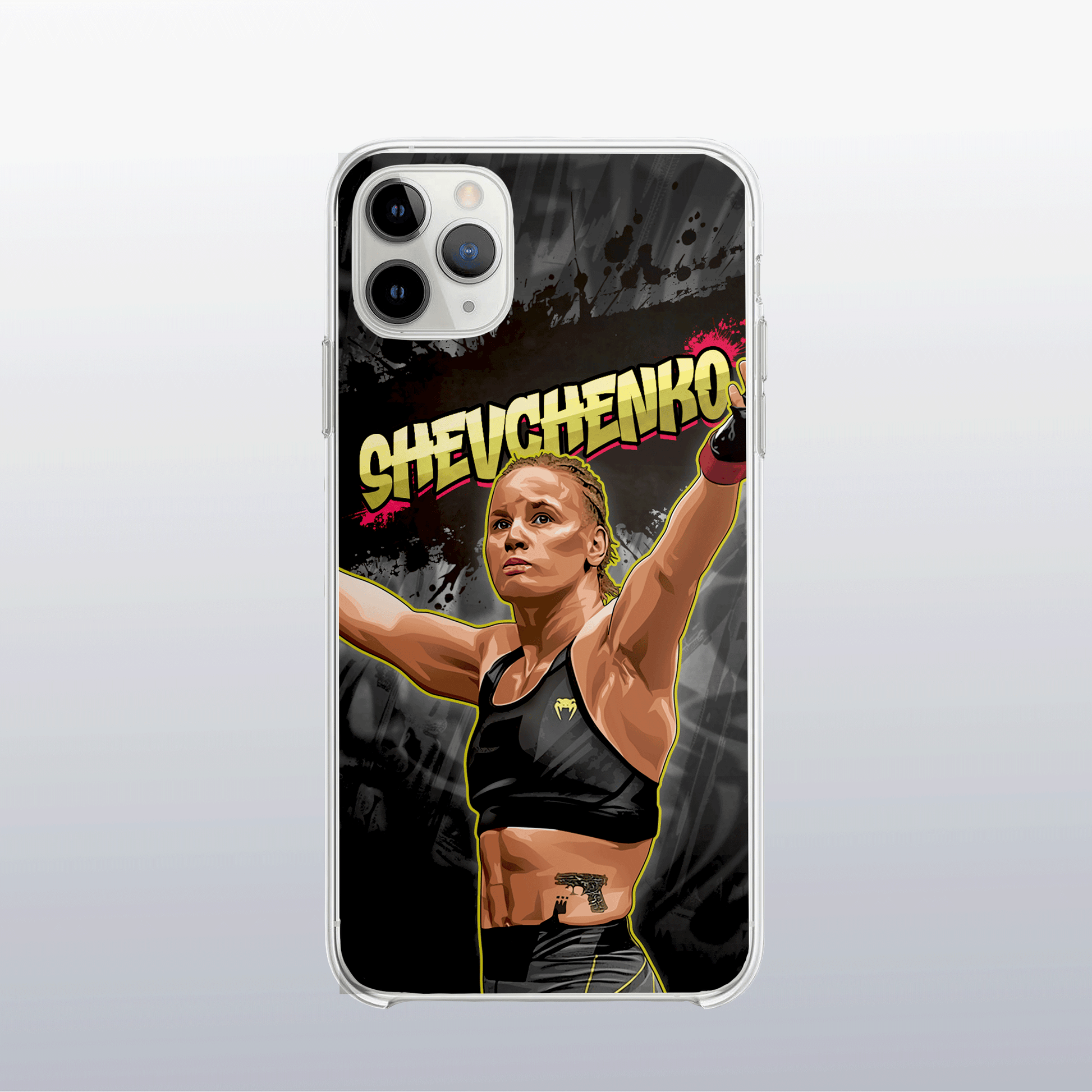 Coque de téléphone Valentina Shevchenko – design graff coloré inspiré de l’univers MMA, look urbain et percutant.
