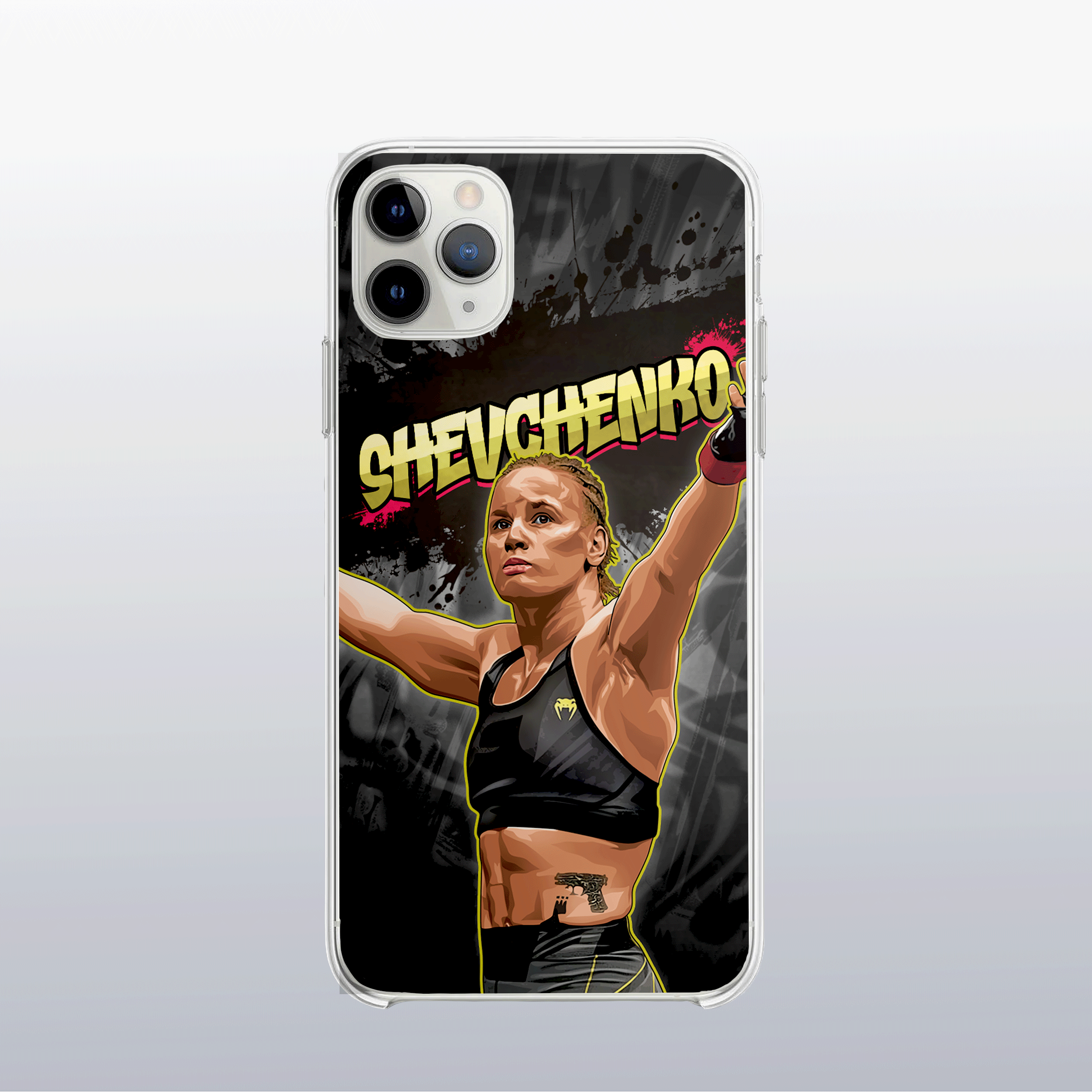 Coque de téléphone Valentina Shevchenko – design graff coloré inspiré de l’univers MMA, look urbain et percutant.