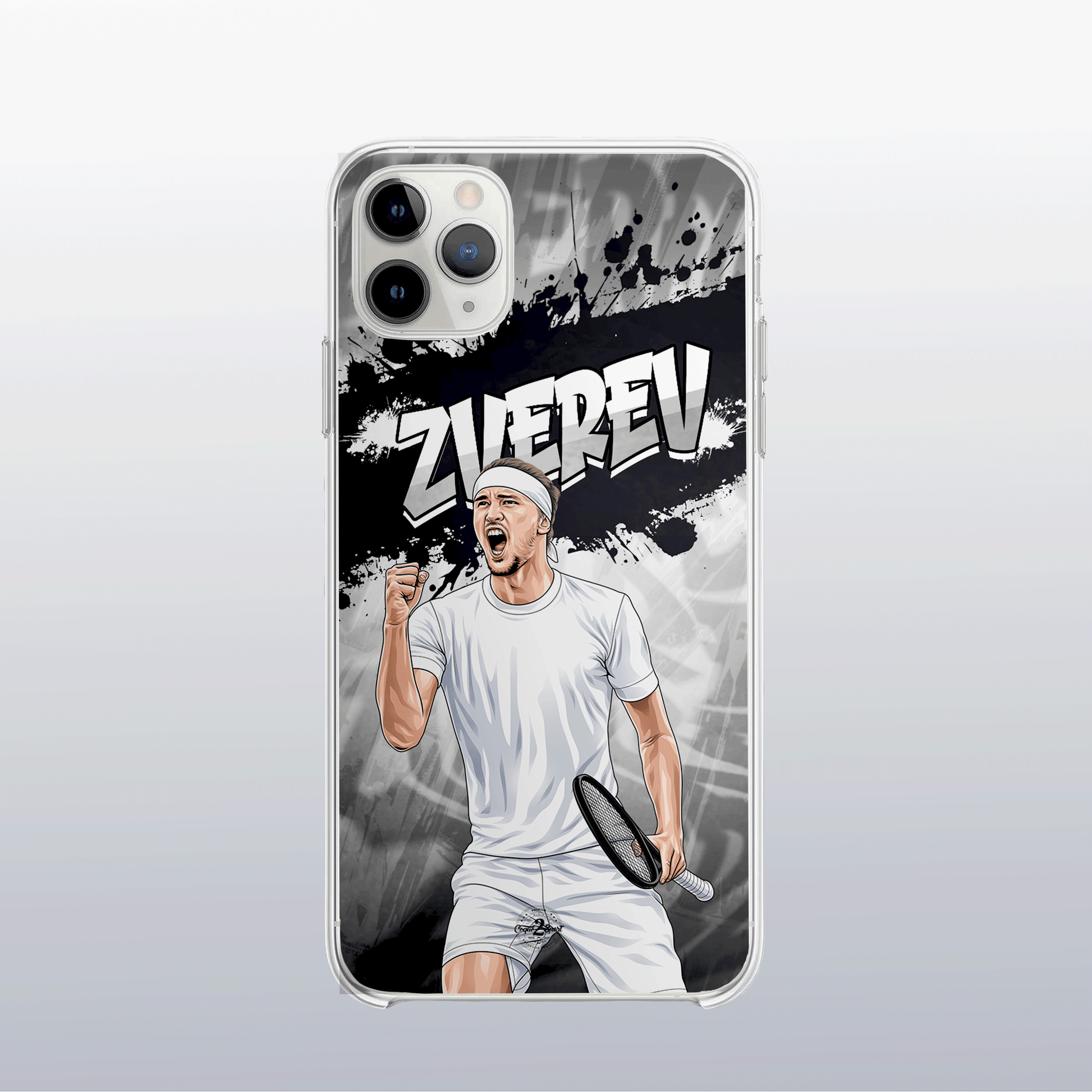 Coque de téléphone Alexander Zverev (modèle 1) au design graff coloré, style urbain et dynamique pour fans de tennis.