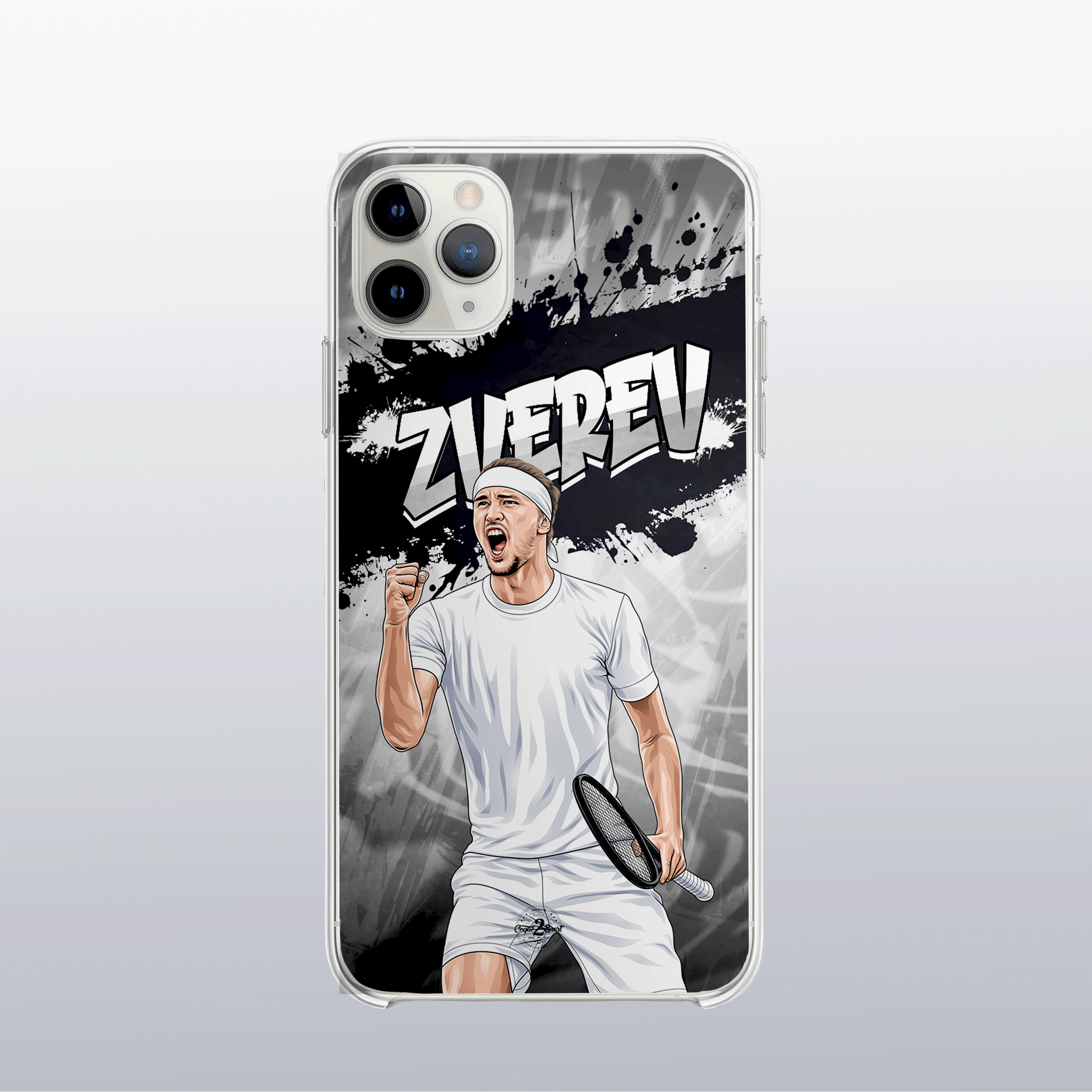 Coque de téléphone Alexander Zverev (modèle 1) au design graff coloré, style urbain et dynamique pour fans de tennis.