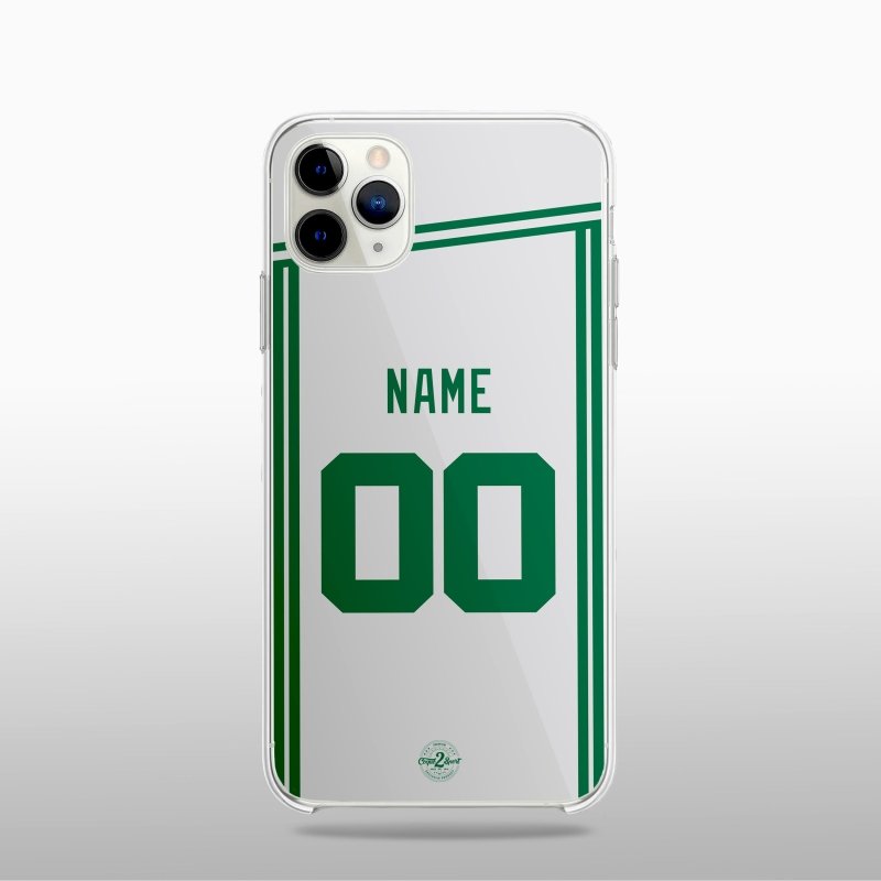 Coque NBA personnalisable Boston Celtics – Maillot Association Edition, version classique en blanc.