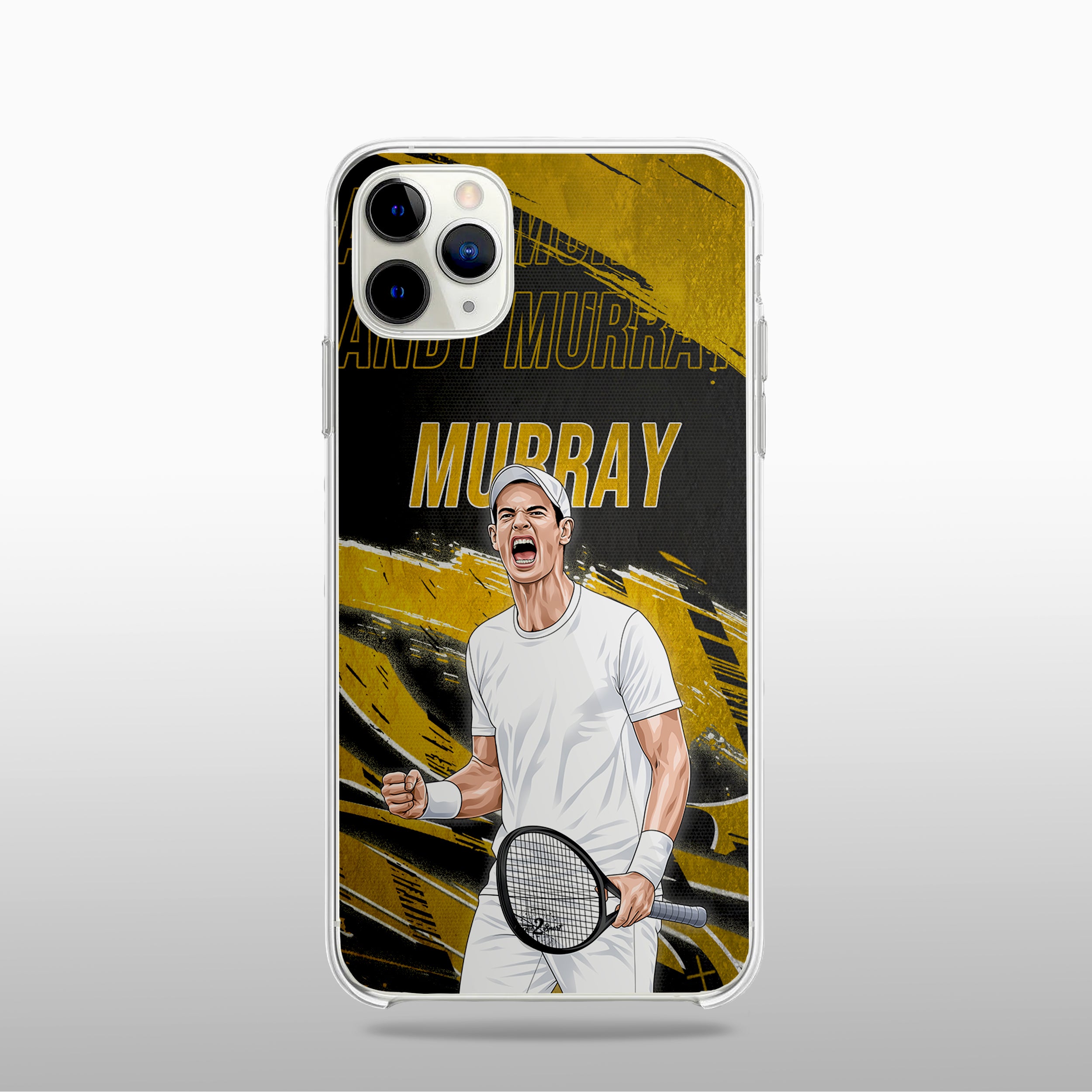 Coque Andy Murray Gold Edition – fond doré moderne et visuel percutant, inspirée de Roland-Garros.