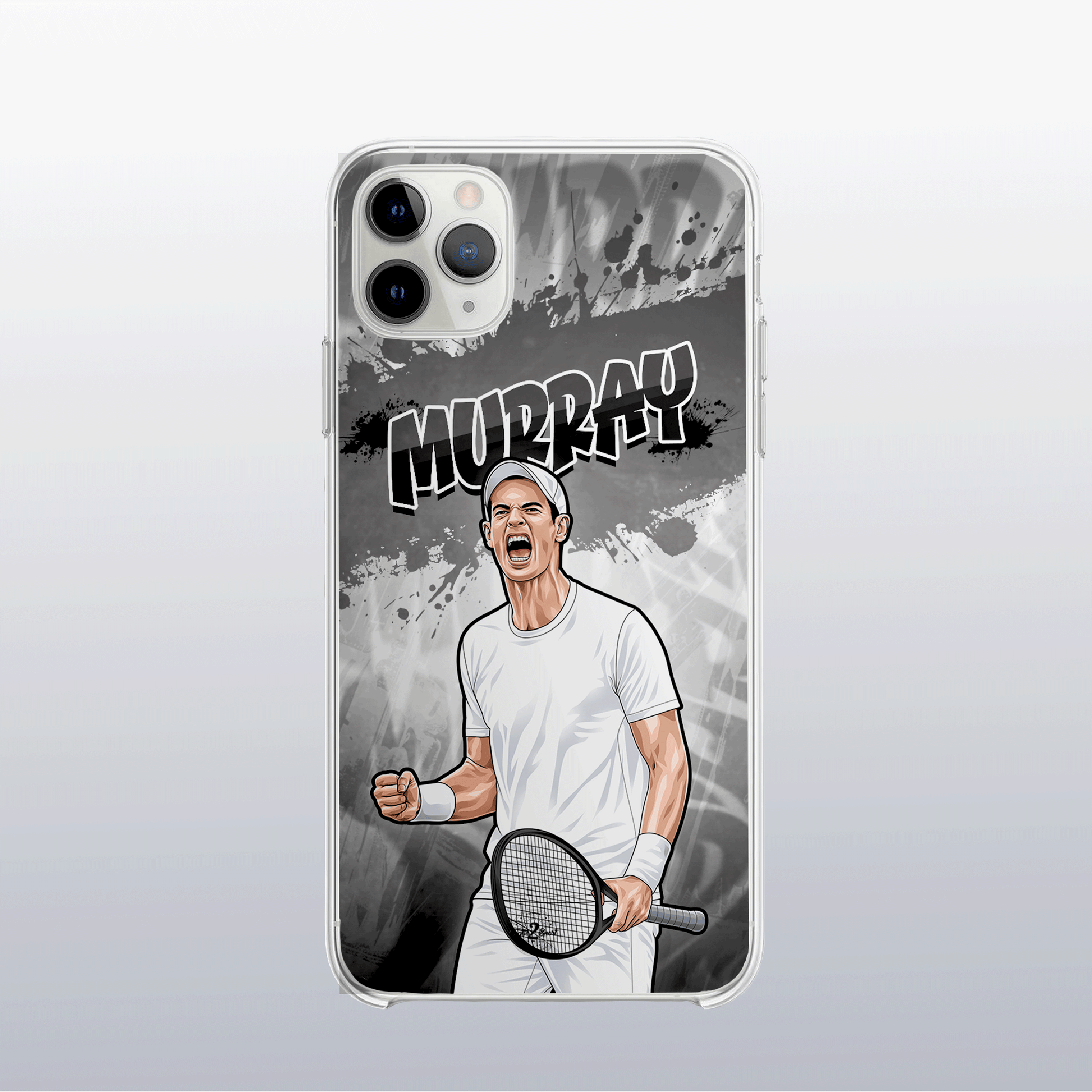 Coque de téléphone Andy Murray – design graff coloré inspiré de Roland-Garros, look urbain et vibrant.