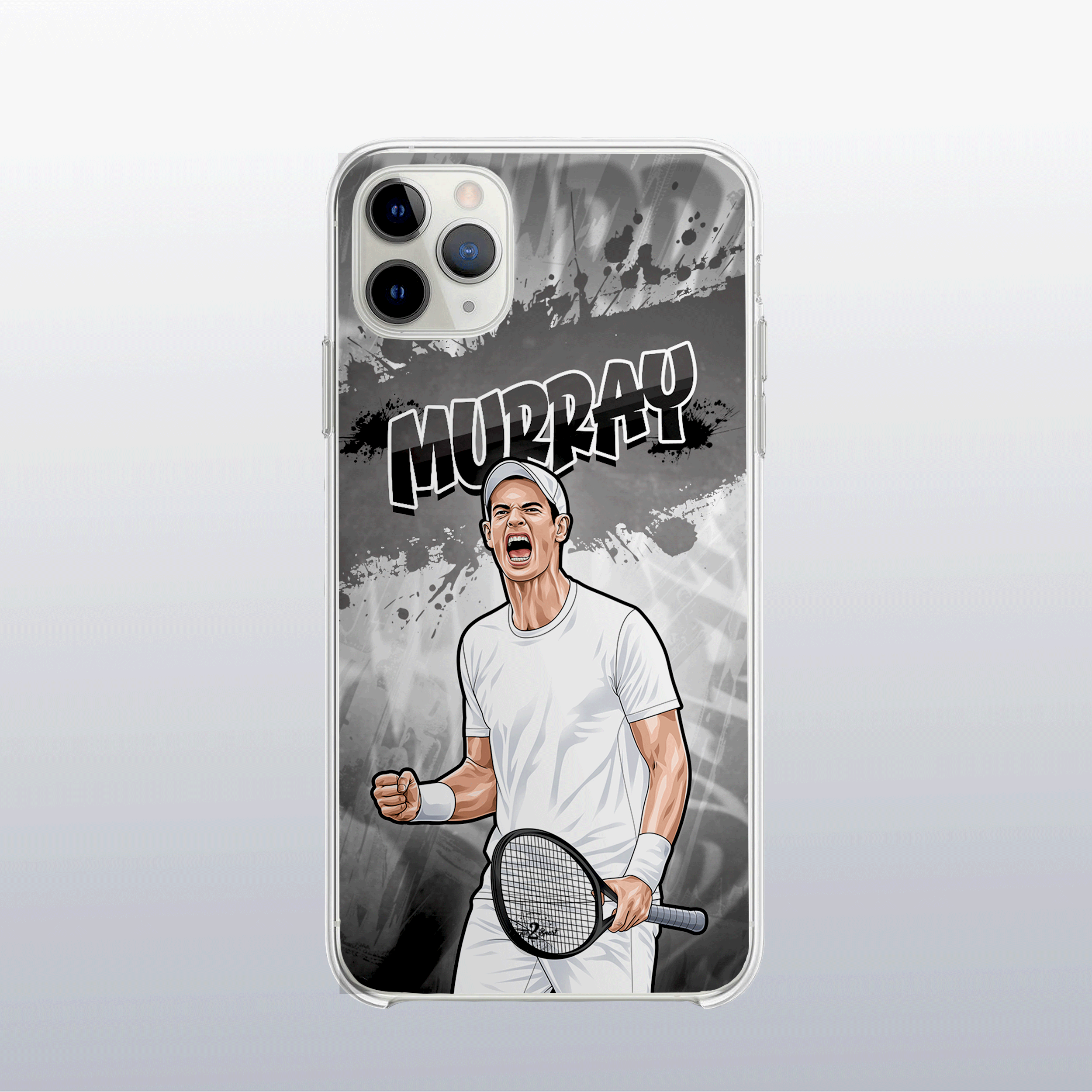 Coque de téléphone Andy Murray – design graff coloré inspiré de Roland-Garros, look urbain et vibrant.