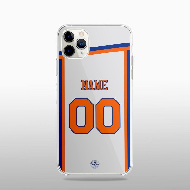 Coque NBA personnalisable New York Knicks – Maillot Association Edition, version classique en blanc.